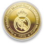REAL MADRID Moneda One Color One Club Oficial Real Madrid, Aleación Zamak Acabado Dorado con Grabado en Relieve, en Cápsula Acrílica y Caja de Coleccionista, Ø 4 cm