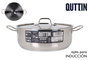 Quttin Cacerola con Tapa Acero Inoxidable 32 cm, 0.8 mm, 9.5 L (2 Unidades)