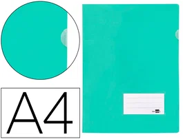Liderpapel Carpeta Dossier A4 Uñero con Tarjetero y Solapa Verde Manzana