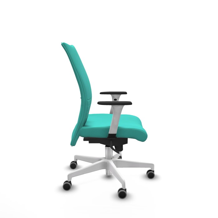 PIQUERAS Y CRESPO Silla Albacete Confidente Turquesa con Mecanismo Sincro y Base Blanca PIQUERAS Y CRESPO Silla Albacete Confidente Turquesa con Mecanismo Sincro y Base Blanca
