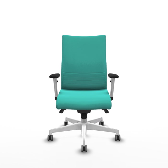 PIQUERAS Y CRESPO Silla Albacete Confidente Turquesa con Mecanismo Sincro y Base Blanca PIQUERAS Y CRESPO Silla Albacete Confidente Turquesa con Mecanismo Sincro y Base Blanca
