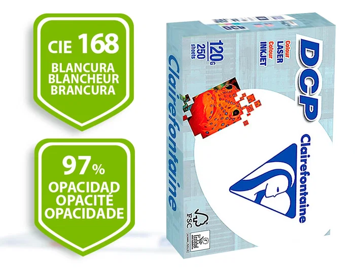 Clairefontaine Papel DCP Din A4 120 Gramos Paquete 250 Hojas Blanco Clairefontaine Papel DCP Din A4 120 Gramos Paquete 250 Hojas Blanco