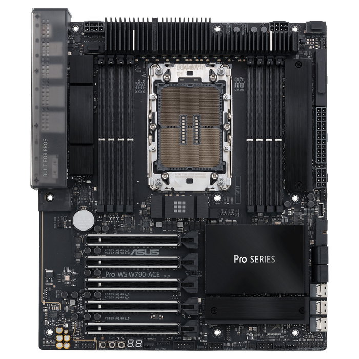 ASUS PRO WS W790-ACE Placa Base Intel W790, LGA 4677 para Xeon W-3400/W-2400, DDR5 ECC hasta 2 TB, 5x PCIe 5.0, CEB, Ideal para Workstation