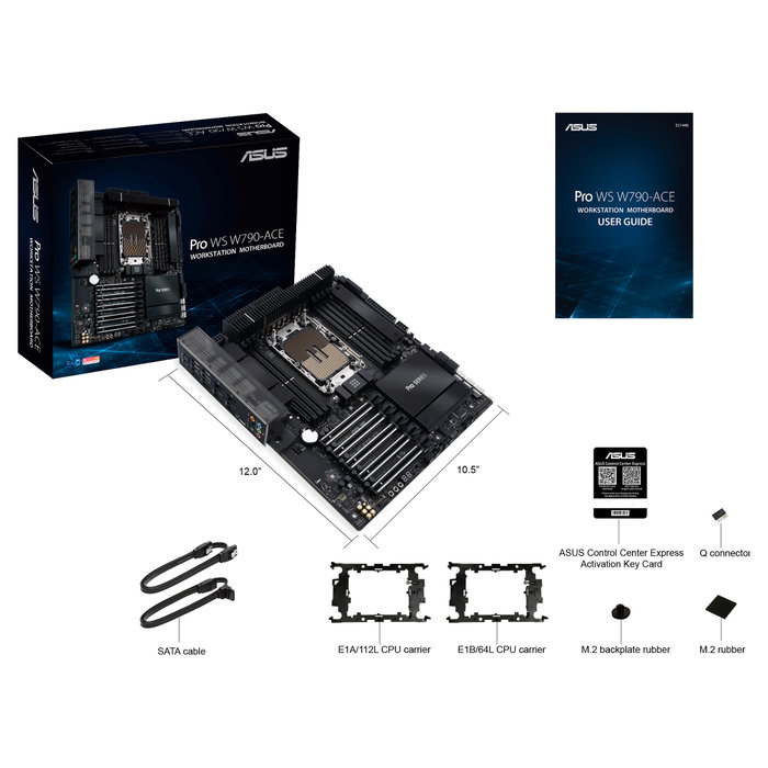 ASUS PRO WS W790-ACE Placa Base Intel W790, LGA 4677 para Xeon W-3400/W-2400, DDR5 ECC hasta 2 TB, 5x PCIe 5.0, CEB, Ideal para Workstation