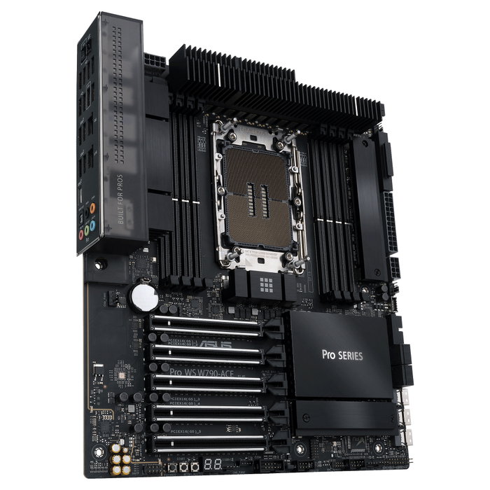 ASUS PRO WS W790-ACE Placa Base Intel W790, LGA 4677 para Xeon W-3400/W-2400, DDR5 ECC hasta 2 TB, 5x PCIe 5.0, CEB, Ideal para Workstation