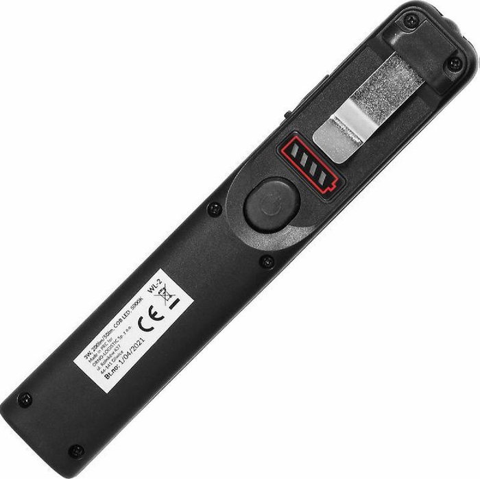 ORNO WL-2 Linterna LED de Taller con Batería Recargable 1200mAh, Clip e Iman
