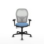PIQUERAS Y CRESPO Silla de oficina Jorquera con mecanismo Sincro/Traslack, Azul cielo y Blanco