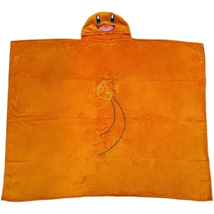 Pokemon Manta con Capucha 3D Charmander 120 x 150 cm Ultra Suave Colorida