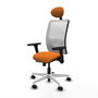 PIQUERAS Y CRESPO Silla de oficina Zulema Naranja y Blanco