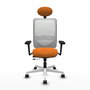 PIQUERAS Y CRESPO Silla de oficina Zulema Naranja y Blanco