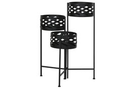 DKD Home Decor Macetero de Metal Negro LOFTCARTER