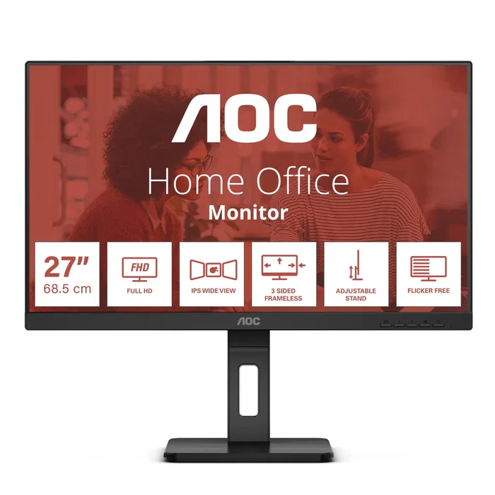 AOC Monitor 27" 27E3QAF Full HD 1920x1080 IPS 100Hz Adaptive Sync Altavoces Integrados Pivotable Negro