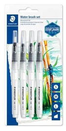 Staedtler Pinceles De Agua 949 Blister 4Ud Con Puntas Diferentes Redondo Fino Medio Largo Biselado