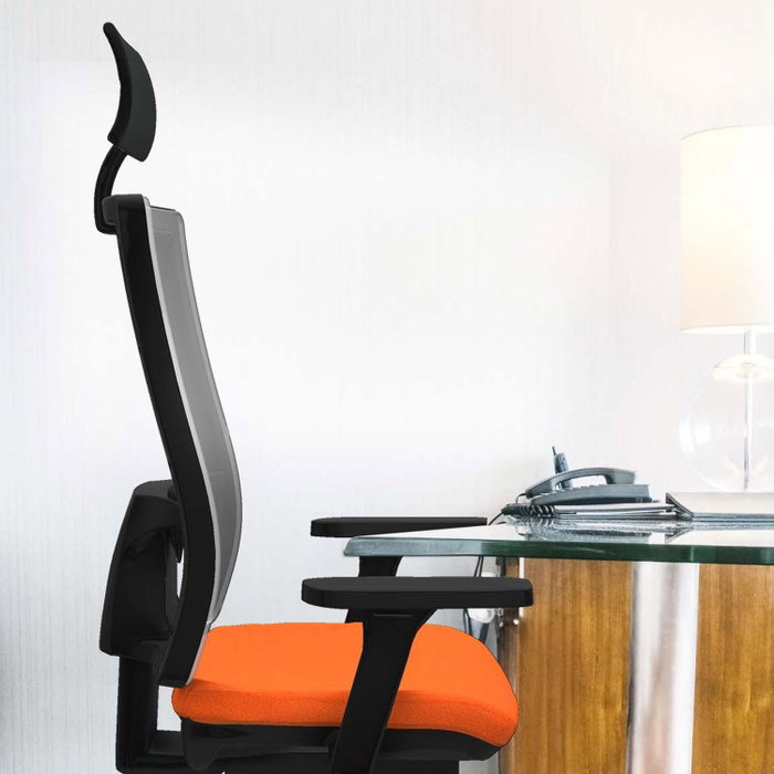 PIQUERAS Y CRESPO Silla de oficina Horna con mecanismo Sincro, Naranja oscuro y Gris PIQUERAS Y CRESPO Silla de oficina Horna con mecanismo Sincro, Naranja oscuro y Gris