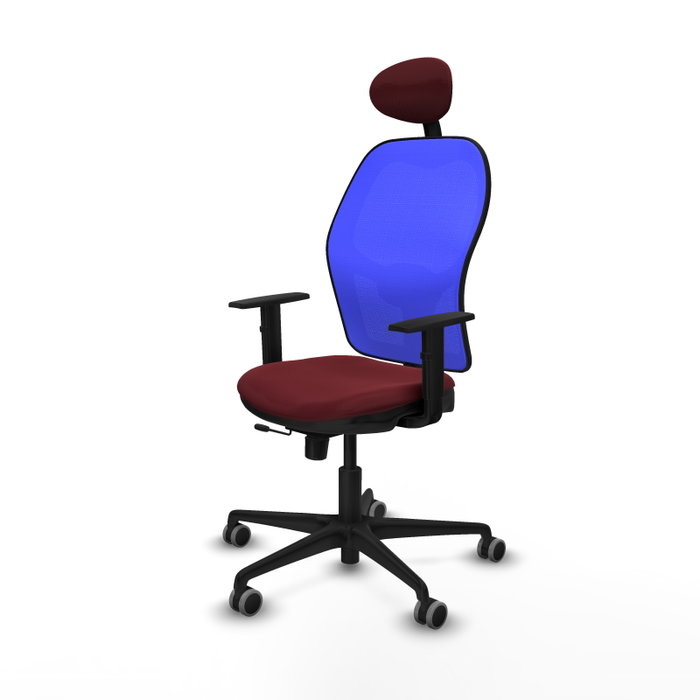 PIQUERAS Y CRESPO Silla de oficina Jorquera con mecanismo Sincro/Traslack, Granate y Azul PIQUERAS Y CRESPO Silla de oficina Jorquera con mecanismo Sincro/Traslack, Granate y Azul