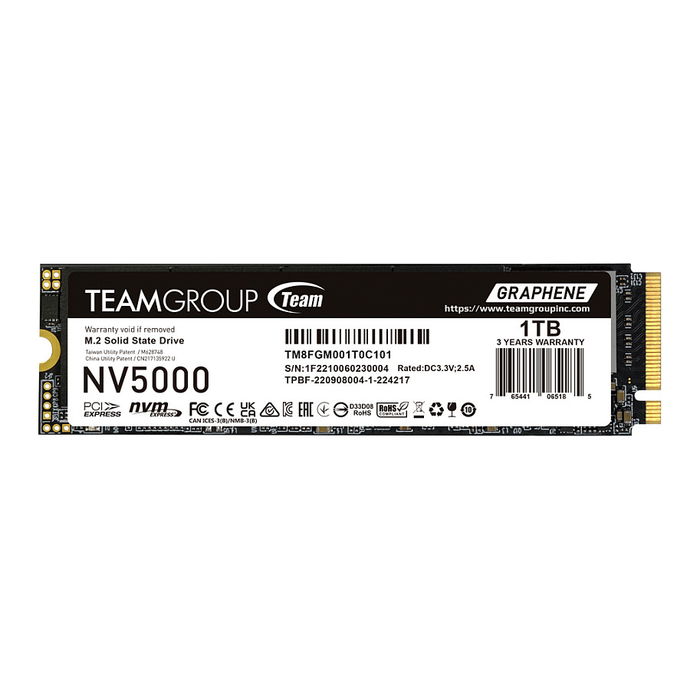 Team Group NV5000 1 TB M.2 PCI Express 4.0 NVMe 3D NAND SSD para PC y Portátil Team Group NV5000 1 TB M.2 PCI Express 4.0 NVMe 3D NAND SSD para PC y Portátil