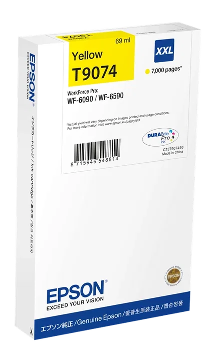 Epson T9074 XXL Cartucho de tinta Amarillo C13T90744N - 7.000 páginas Epson T9074 XXL Cartucho de tinta Amarillo C13T90744N - 7.000 páginas