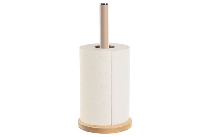 DKD Home Decor Chinalight 2025 Portarrollos Basicos Bambu Metal Beige Natural 15 x 34 x 15 cm (4 Unidades)