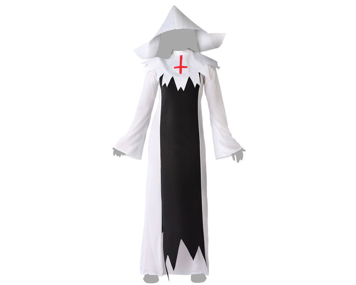 Disfraz Monja Zombie Adulto Mujer XS-S Halloween Hábito Negro y Blanco