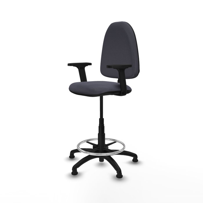PIQUERAS Y CRESPO Taburete Aýna Gris Oscuro con Brazos 2D