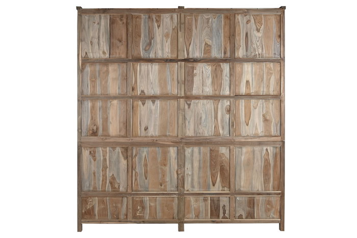 DKD Home Decor Vitrina Indo minimal 24 Item Home Natural 50 x 220 x 200 cm Teca Reciclada