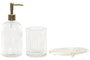 DKD Home Decor Set de Baño de 3 Piezas en Cristal y ABS, Transparente