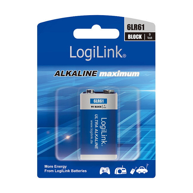 LogiLink Batería Ultra Power Alkaline 9V, 1 unidad en Blíster LogiLink Batería Ultra Power Alkaline 9V, 1 unidad en Blíster