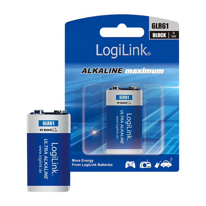 LogiLink Batería Ultra Power Alkaline 9V, 1 unidad en Blíster LogiLink Batería Ultra Power Alkaline 9V, 1 unidad en Blíster