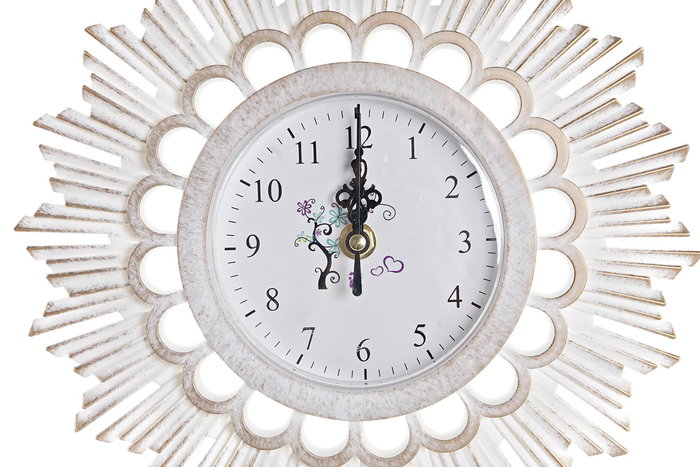 DKD Home Decor Reloj Set de 3 Piezas Blanco Dorado 2.5 x 25 x 25 cm