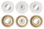 DKD Home Decor Reloj Set de 3 Piezas Blanco Dorado 2.5 x 25 x 25 cm