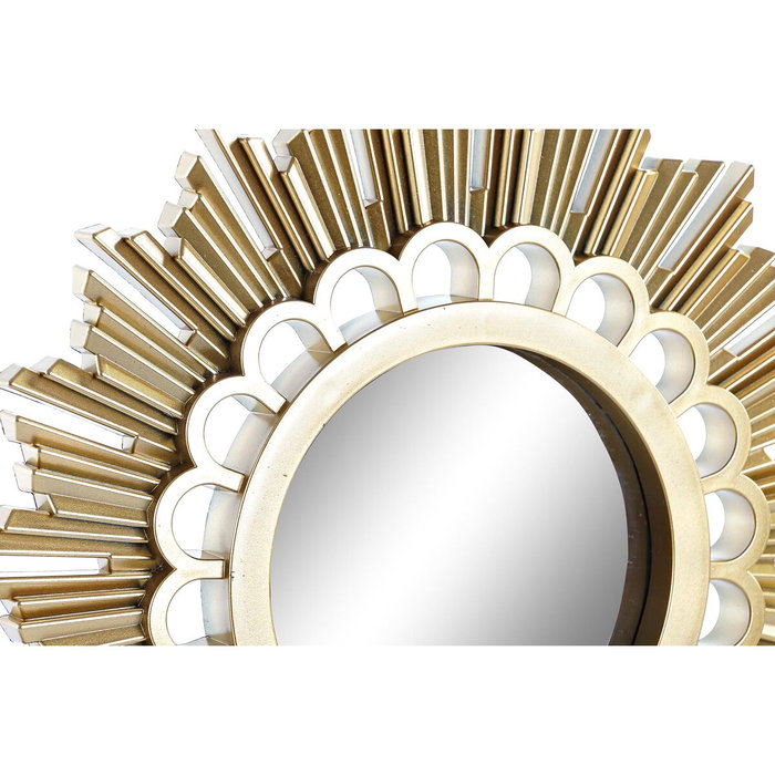 DKD Home Decor Set de 3 Relojes con Espejo Acabado Envejecido Blanco y Dorado