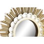 DKD Home Decor Set de 3 Relojes con Espejo Acabado Envejecido Blanco y Dorado