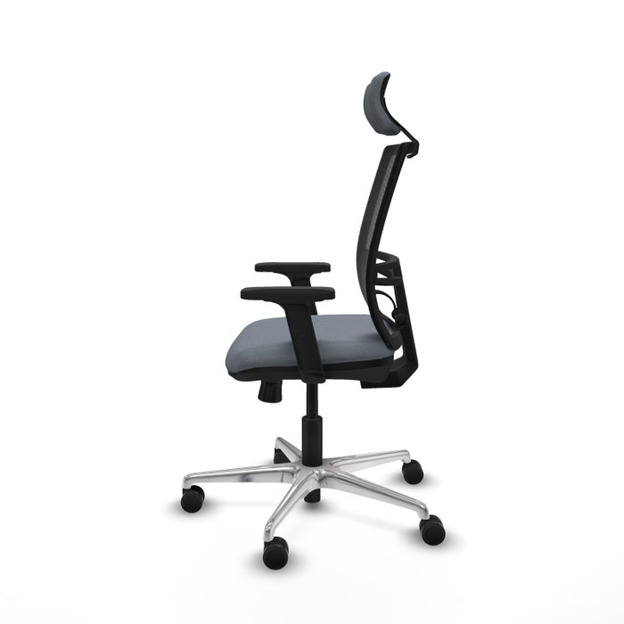 PIQUERAS Y CRESPO Silla de oficina Yunquera con Mecanismo Sincro/Traslack, Gris y Negro