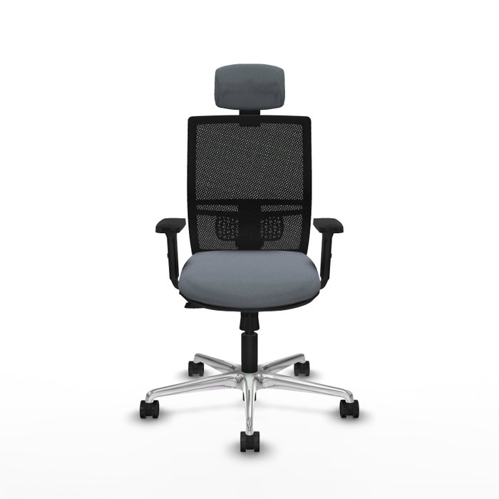 PIQUERAS Y CRESPO Silla de oficina Yunquera con Mecanismo Sincro/Traslack, Gris y Negro
