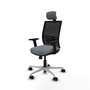 PIQUERAS Y CRESPO Silla de oficina Yunquera con Mecanismo Sincro/Traslack, Gris y Negro