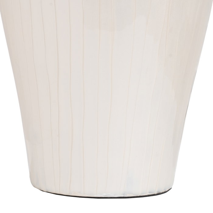 Jarrón Blanco Metal-Cristal Decoración 28 X 28 X 57 cm