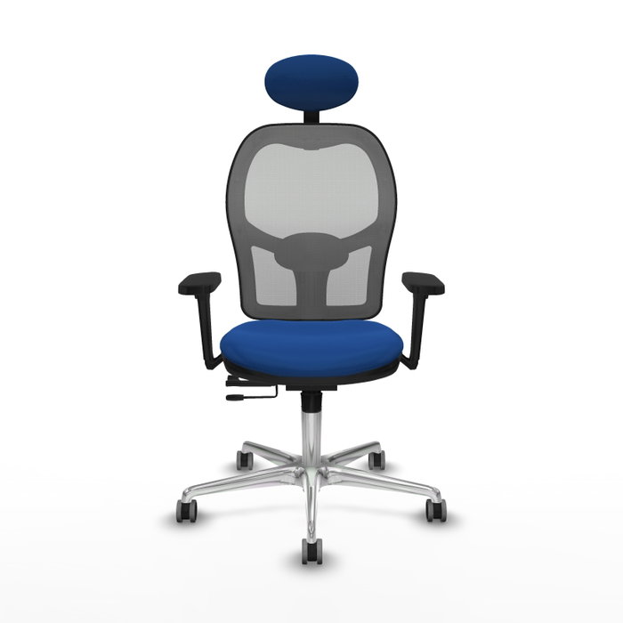 PIQUERAS Y CRESPO Silla de oficina Jorquera con mecanismo Sincro/Traslack, Azul y Gris