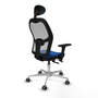 PIQUERAS Y CRESPO Silla de oficina Jorquera con mecanismo Sincro/Traslack, Azul y Gris