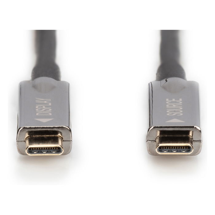 Digitus Cable USB 3.2 Gen 1 (USB-C a USB-C) Activo (AOC) para Video 4K/60Hz, Negro, 10 Metros