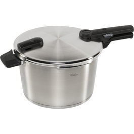 Fissler Vitaquick Premium Olla Express 8,0 l con Cesta de Vapor, 3 piezas, 28 cm