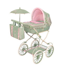 BebéDue Carriola de Muñeca Plegable con Sombrilla y Bolso, para Muñecas de Hasta 48 cm, Coches para Niñas, Dimensiones 93x80x42 cm