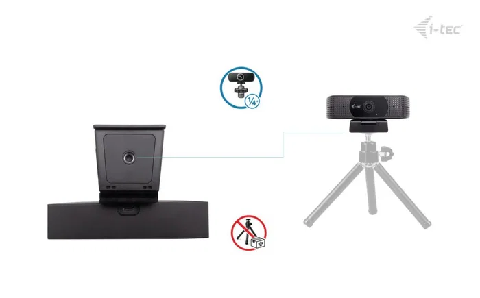 i-tec SOLOMON 500 Cámara Web 4K Ultra HD 8.29MP con Autofoco PDAF, Plug & Play USB, 2 Micrófonos, Negro - Ideal para Videoconferencias y Presentaciones