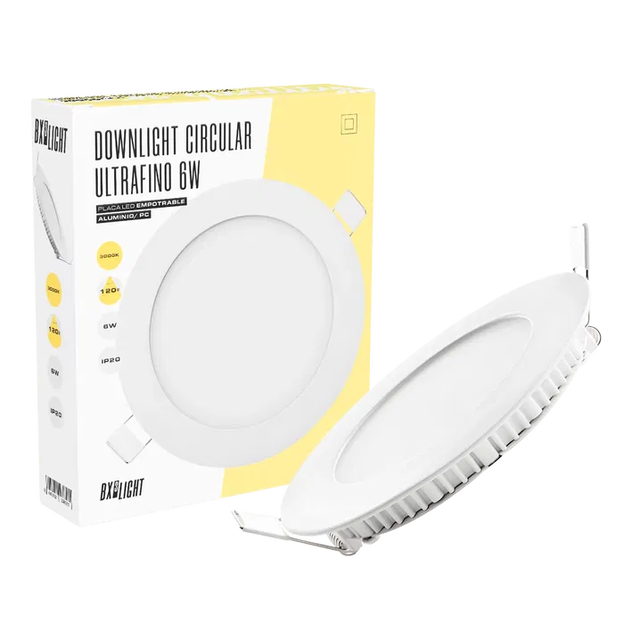 BX3 LIGHT Placa LED Circular 6W, 400 Lm, 6000K, Empotrable o de Superficie, 40.000 Horas de Vida Util, BX3-GP-LZ-1