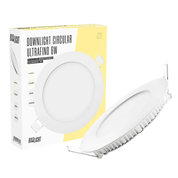 BX3 LIGHT Placa LED Circular 6W, 400 Lm, 6000K, Empotrable o de Superficie, 40.000 Horas de Vida Util, BX3-GP-LZ-1