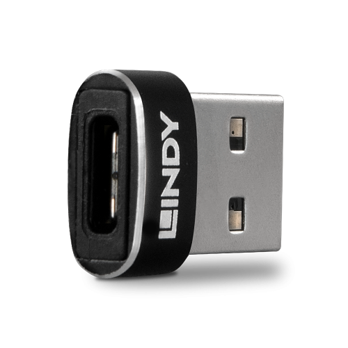 Lindy Adaptador USB 2.0 de USB-C a USB-A Negro 41884