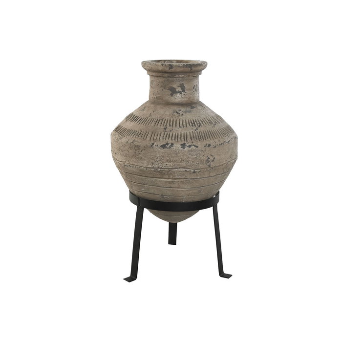DKD Home Decor Jarrón Magnesia Metal Beige y Negro 30x30x47 cm DKD Home Decor Jarrón Magnesia Metal Beige y Negro 30x30x47 cm