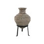 DKD Home Decor Jarrón Magnesia Metal Beige y Negro 30x30x47 cm