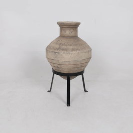 DKD Home Decor Jarrón Magnesia Metal Beige y Negro 30x30x47 cm