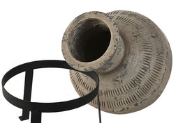 DKD Home Decor Jarron Beige Negro Magnesia Metal 30 x 30 x 47 cm