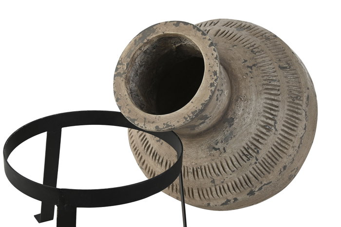 DKD Home Decor Jarrón Magnesia Metal Beige y Negro 30x30x47 cm DKD Home Decor Jarrón Magnesia Metal Beige y Negro 30x30x47 cm